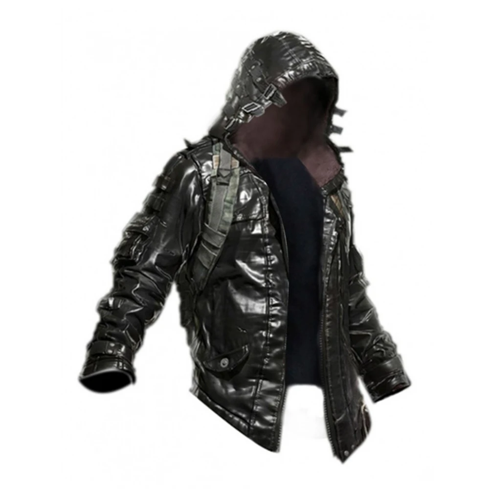Pubg-Black-Leather-Hoodie-
